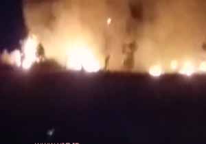 آتش سوزی گسترده مراتع سرخه الهه! + فیلم