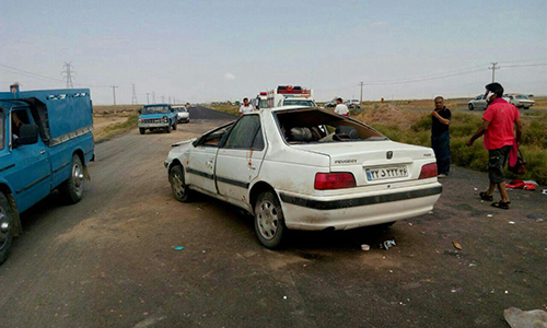واژگونی خودرو پژو پارس در جاده قوچان به فاروج+ تصویر