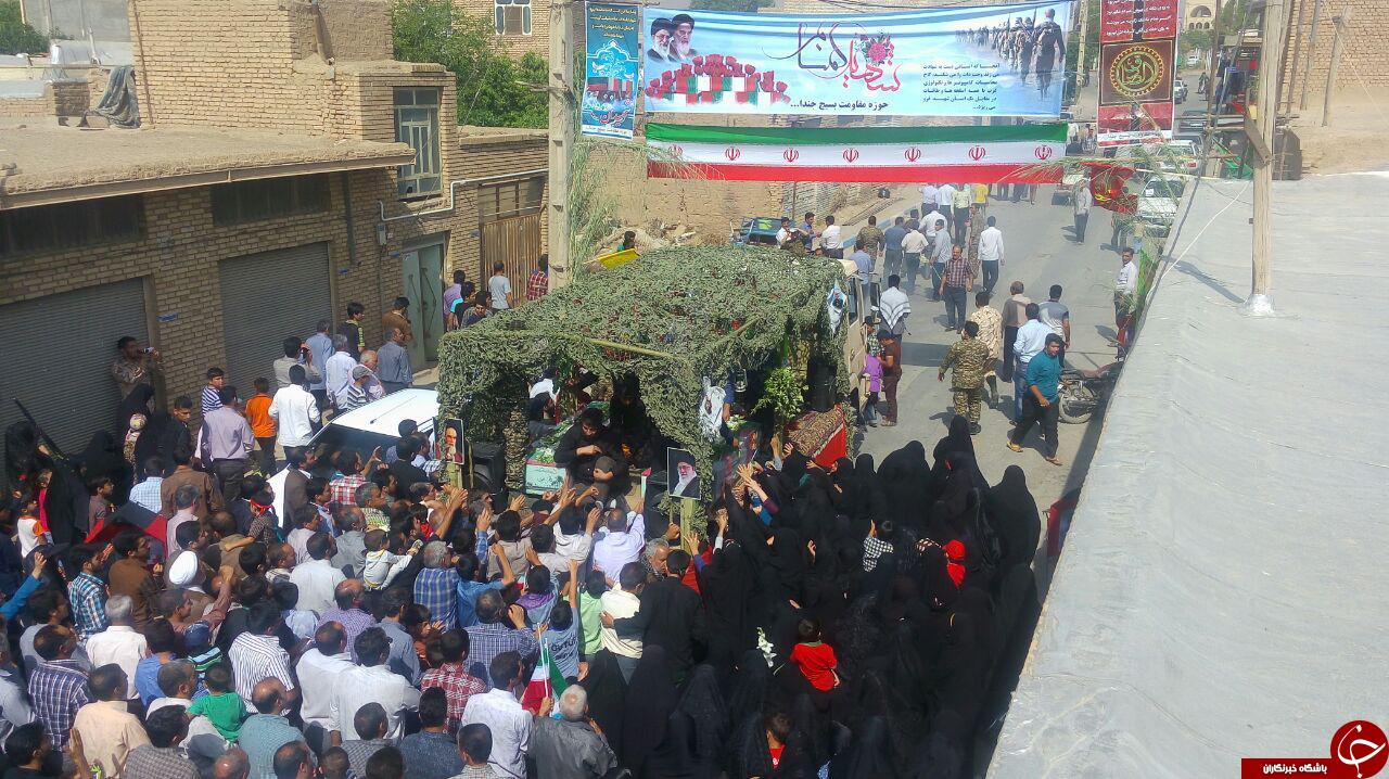 پیکر شهید گمنام در نصرآباد یزد تشییع شد + تصاویر