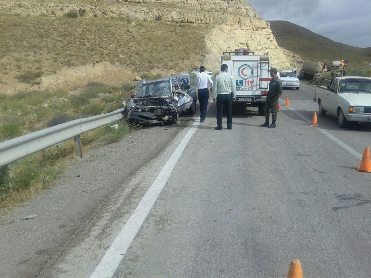 تصادف در جاده قوچان به درگز باعث مرگ راننده پراید شد + تصاویر