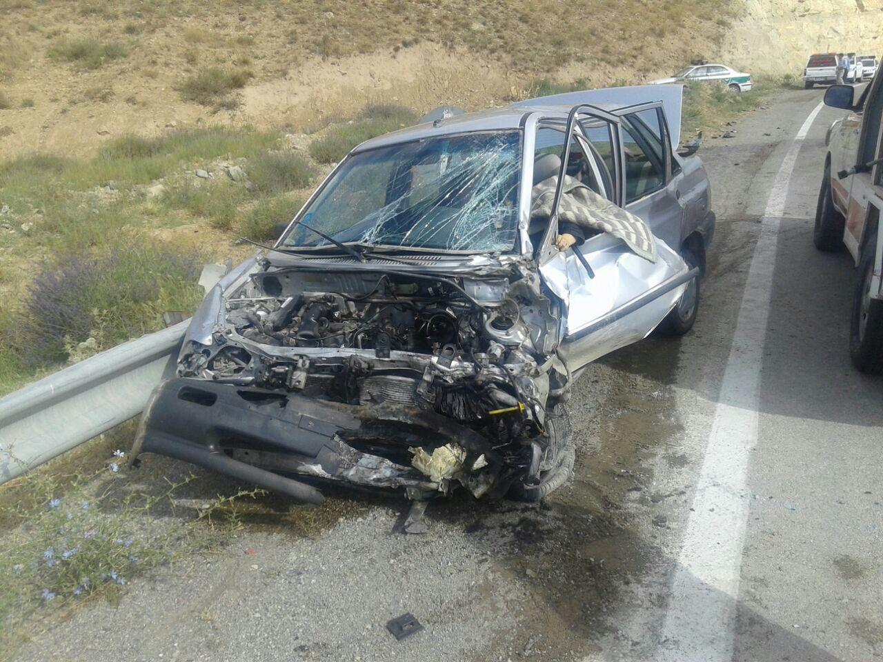 تصادف در جاده قوچان به درگز باعث مرگ راننده پراید شد + تصاویر