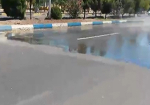 ترکیدگی لوله آب، باعث آبگرفتگی گسترده شد + فیلم