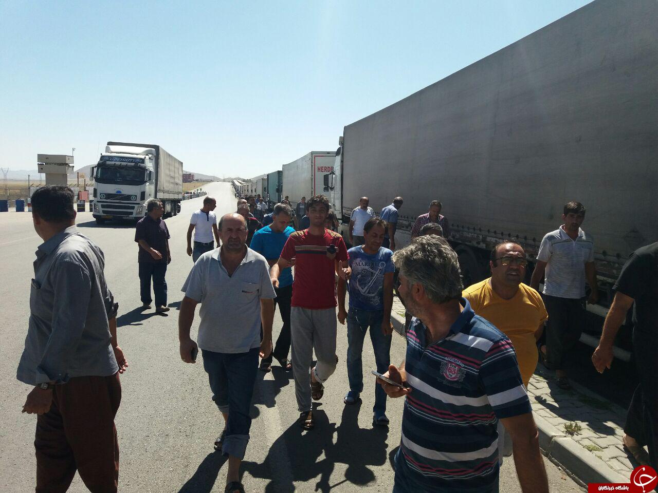 اعتراض رانندگان ترانزیت در مرز گوربولاغ + تصاویر
