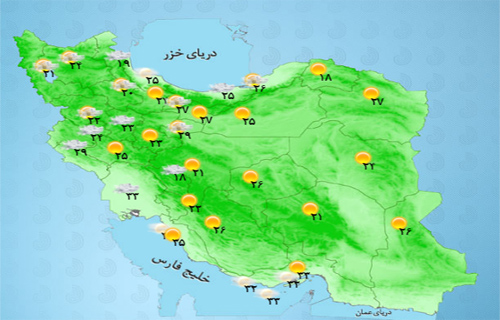 اختلاف 40 درجه ای دما هوا بین گرم ترن و سرد ترین استان های کشور+جدول