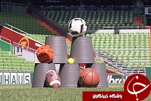 چالش جذاب روپایی بازیکنان وردربرمن با توپ‌های مختلف + فیلم