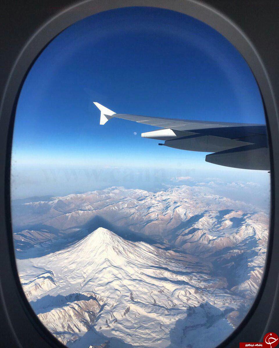 قله دماوند از نمایی کاملاً متفاوت +تصویر