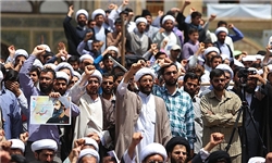 تجمع طلاب در حمایت&zwnj; از آیت&zwnj;الله شیخ عیسی قاسم و مردم مظلوم بحرین