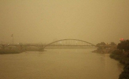 درصدمیزان گردوغباردرشهرهای خوزستان