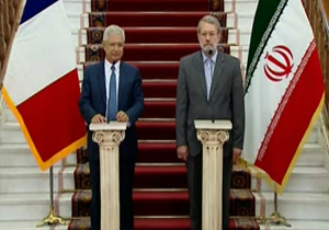 لاریجانی: نگاه‌ مشترک تهران و پاریس در زمینه بحران منطقه/ بارتلون:موانع بانکی ایران و فرانسه برطرف خواهد شد