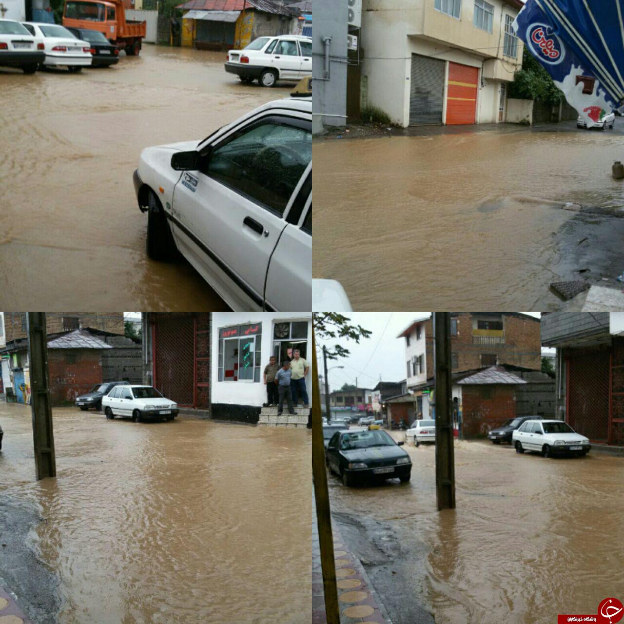 آغاز بارش ها و سیل در غرب مازندران+ تصاویر