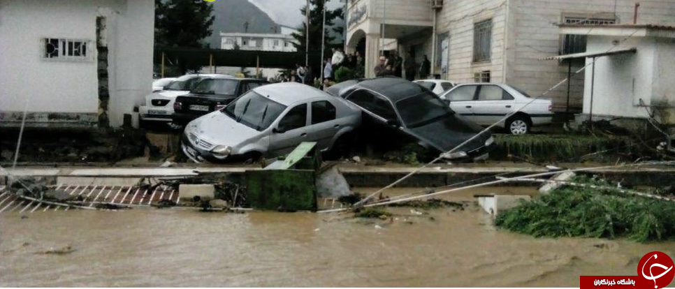 آغاز بارش ها و سیل در غرب مازندران+ تصاویر