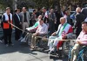 برگزاری همایش ویلچررانی معلولان و جانبازان درسنندج