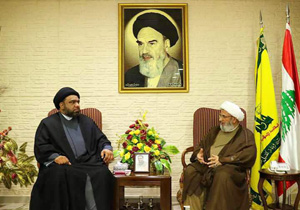 معاون امور حوزوى مقاومت اسلامى نُجَباء با رييس هيات شرعى حزب‌الله دیدار کرد