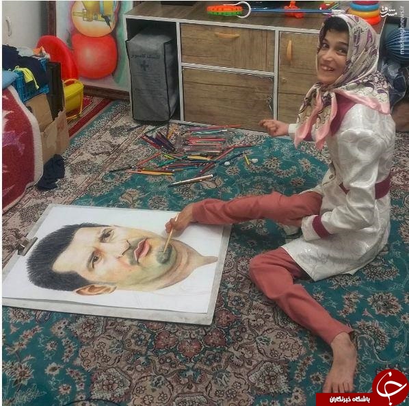 عکس/ طراحی زیبای دختر معلول از علی دایی