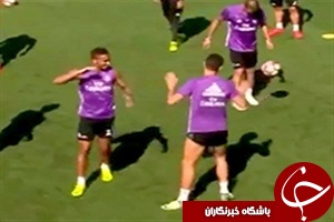 لایی جالب کوئنترائو به رونالدو در تمرینات + فیلم