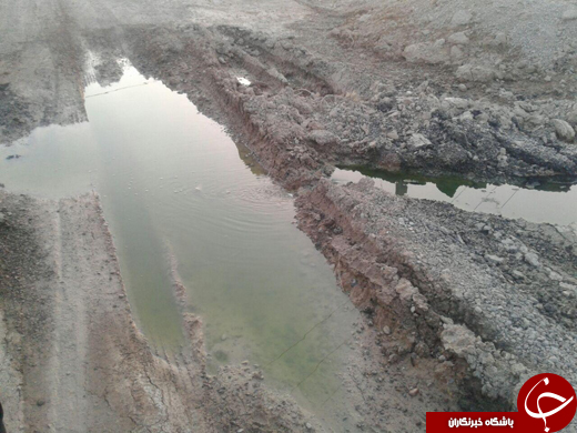 تشکیل دریاچه در کنار خیابان + تصاویر