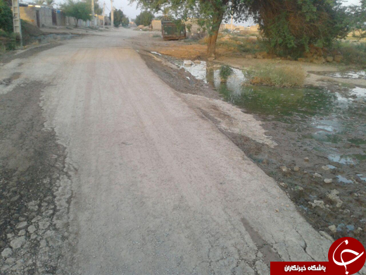 تشکیل دریاچه در کنار خیابان + تصاویر
