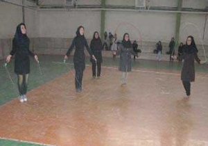 دختران طناب زن در مسابقات کشوری