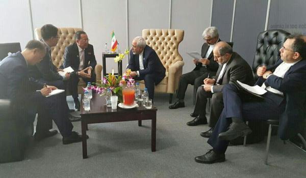 دیدار ظریف با وزیر امور خارجه کره&zwnj;شمالی