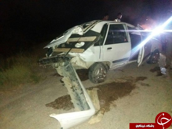 نجات معجزه آسایی سرنشینان پراید بعد از واژگونی +تصاویر