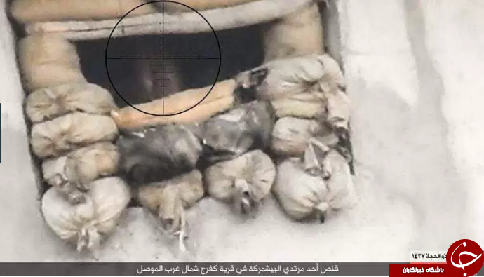 لحظه اصابت گلوله تک تیرانداز داعشی به سرباز پیشمرگه + تصاویر