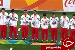 مراسم اهدای مدال نقره ایران در فوتبال 5 نفره پارالمپیک + فیلم