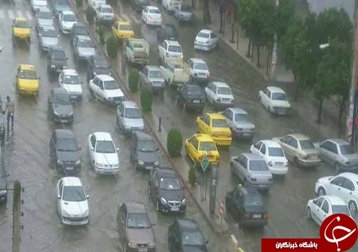 آبگرفتگی معابر اکنون در بابل + تصاویر