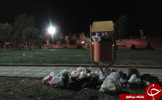 مشکل کمبود سطل زباله در فسا + تصاویر