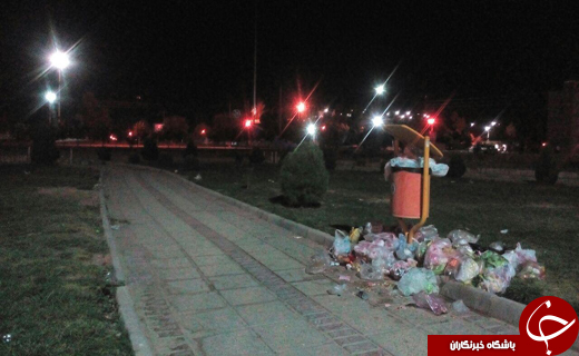 مشکل کمبود سطل زباله در فسا + تصاویر