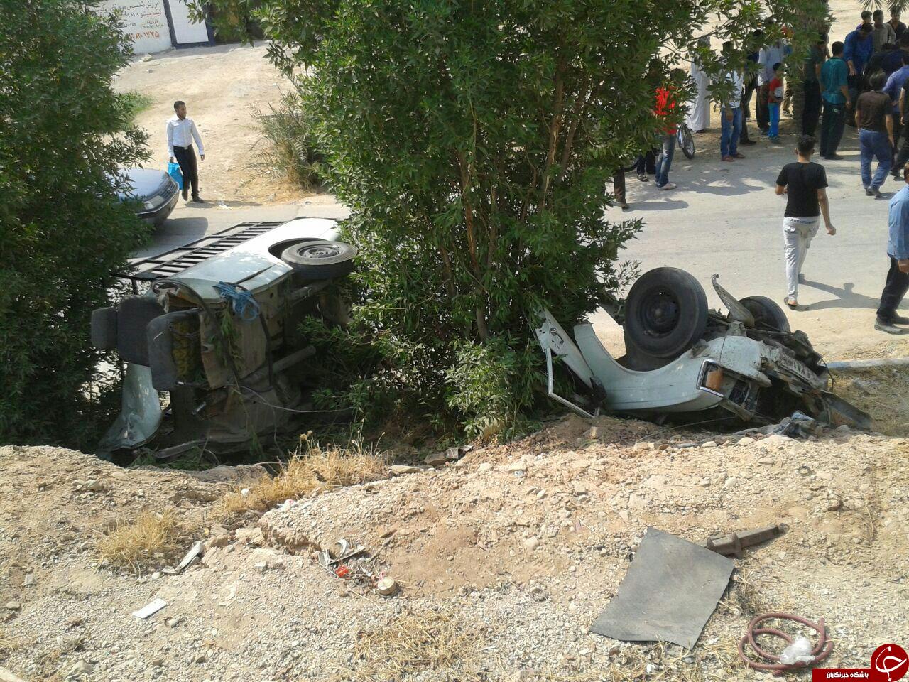 تصادف دلخراش پیکان وانت در جاده اهواز + فیلم