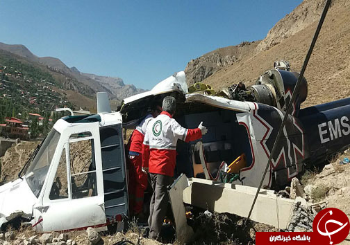 سقوط بالگرد اورژانس 115 آمل