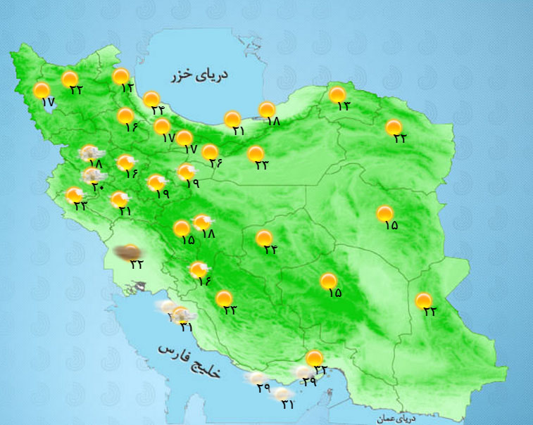 بارش باران در شمال غرب کشور+جدول