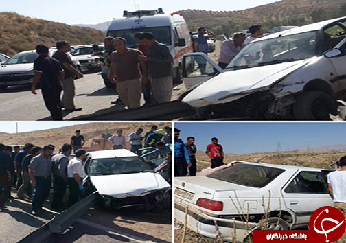 برخورد پژو پارس با گاردریل حادثه آفرید + تصاویر