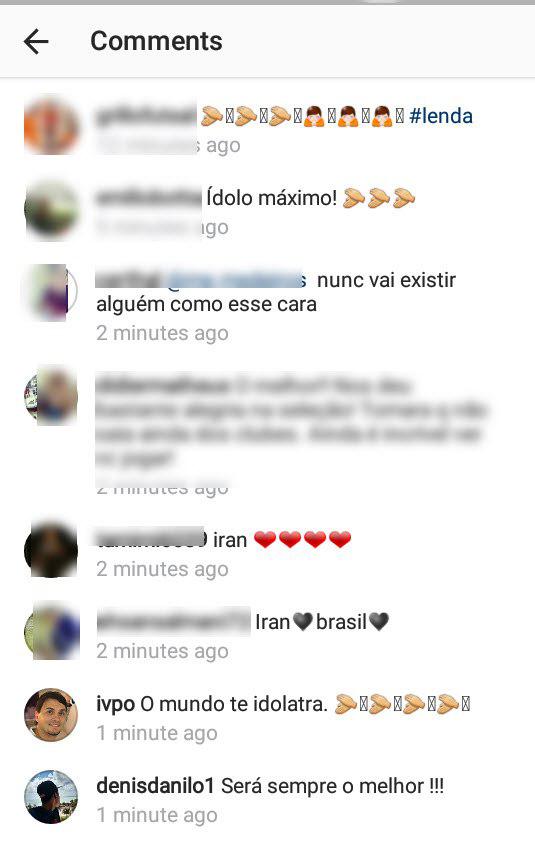 سیل کامنت&zwnj;های کاربران فارسی&zwnj;زبان در صفحه ستاره فوتسال برزیل +عکس