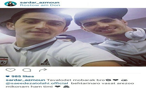 سردار آزمون تولد عزت اللهی را تبریک گفت+عکس