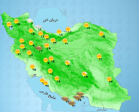بارش باران در شرق و جنوب شرق  کشور