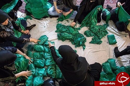 آماده&zwnj;سازی لباس شیرخوارگان حسینی +تصاویر