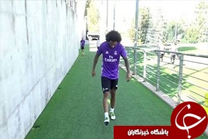 روپایی زدن مارسلو با توپ تنیس + فیلم