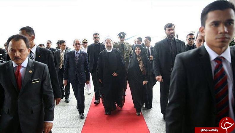استقبال مرضیه افخم از روحانی در مالزی + عکس