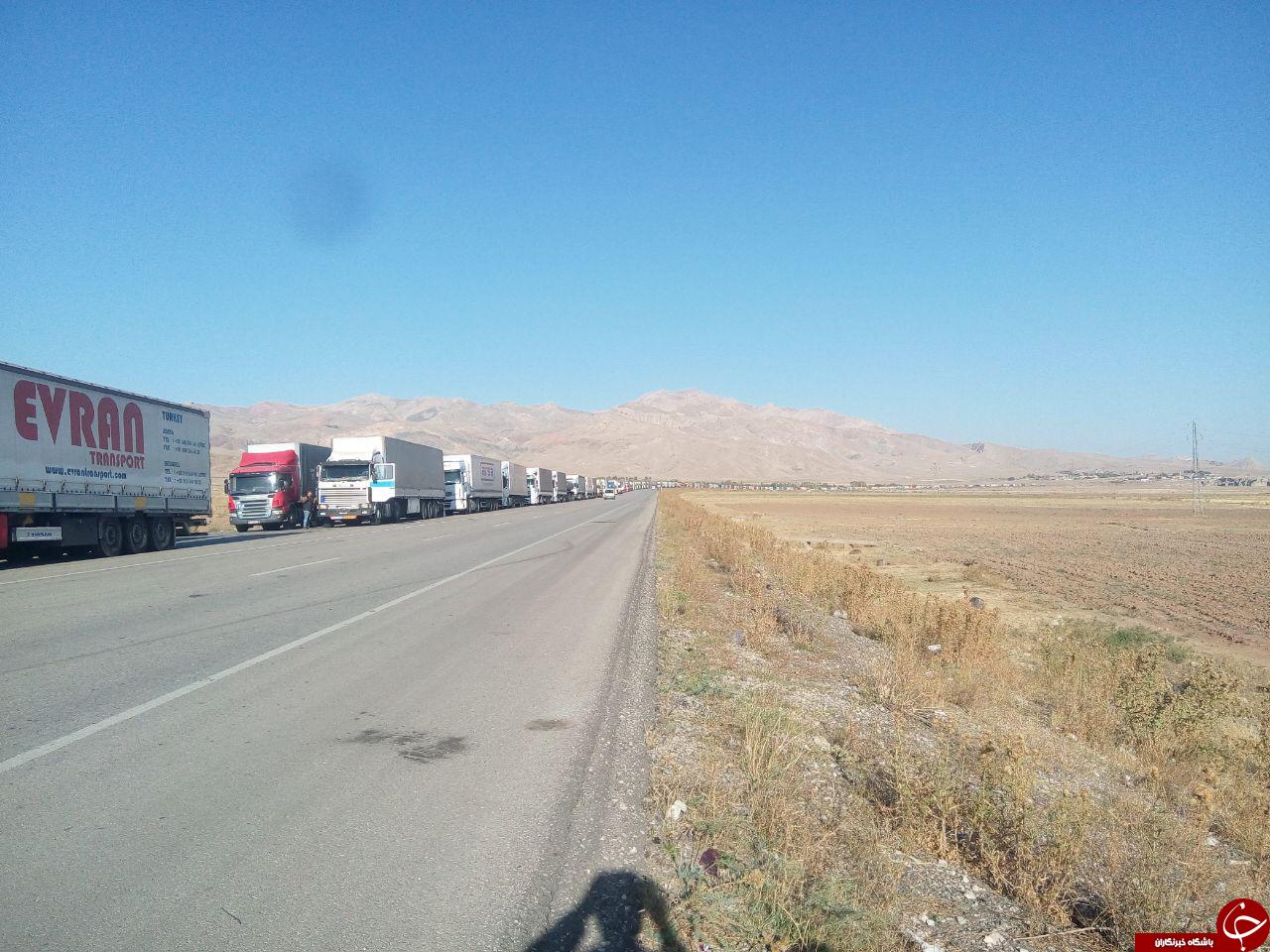 ساعت&zwnj;ها انتظار، رانندگان ترانزیت را خسته کرد + تصاویر