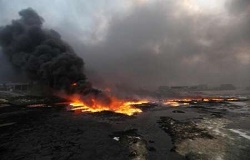 داعش دو چاه نفت را در القیاره منفجر کرد