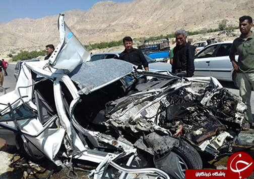 دو کشته و زخمی در حادثه محور قیر-جهرم + تصاویر