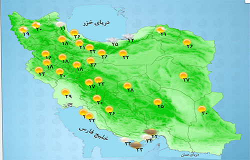بارش پراکنده در سواحل دریای خزر