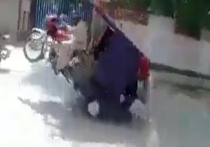 حرکات عجیب با موتور سه چرخ + فیلم