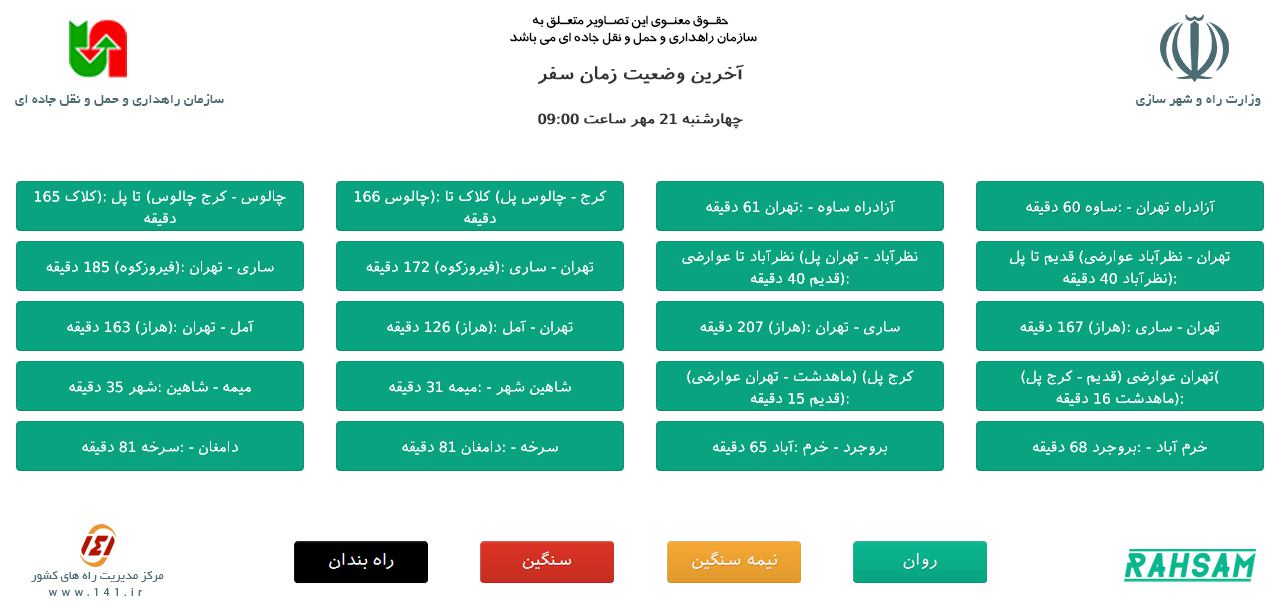 ترافیک روان در تمام جاده&zwnj;های کشور/مه گرفتگی و کاهش دید افقی در ارتفاعات اردبیل
