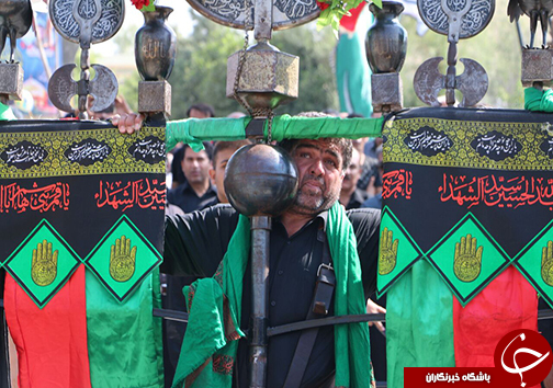 فارس یکپارچه سیاهپوش در عزای حسین + تصاویر