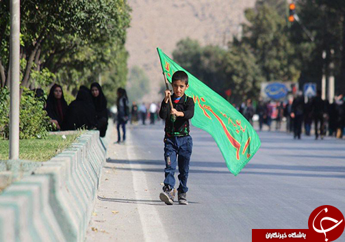 فارس یکپارچه سیاهپوش در عزای حسین + تصاویر