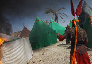 آیین سنتی خیمه سوزان در طاقانک اجرا شد