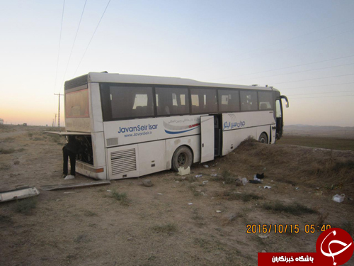 واژگونی اتوبوس مسافربری در محور قوچان