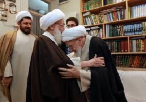 دیدار صمیمانه حضرات آیات صافی گلپایگانی و نوری همدانی